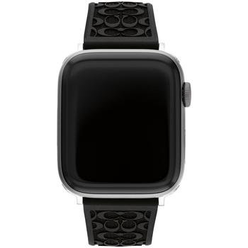 Coach | Black Silicone Strap 42/44/45mm Apple Watch Band商品图片,7.5折