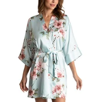 Linea Donatella | Floral-Print Satin Wrap Robe,商家Macy's,价格¥231