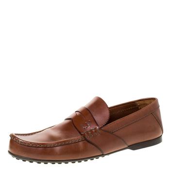 lv男鞋怎么样, [二手商品] Louis Vuitton | Louis Vuitton Brown Leather Penny Loafers Size 42.5商品图片 4.2折, 满$800减$80, 满减