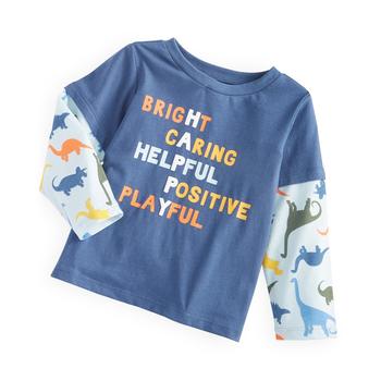 First Impressions | Baby Boys Long Sleeve Feeling Happy T-Shirt, Created for Macy's商品图片,4.9折