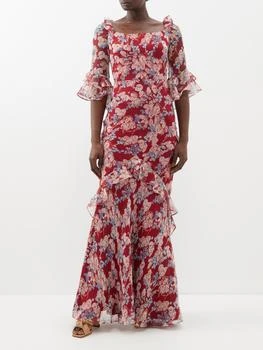 推荐Tamara floral-print crinkled-silk maxi dress商品