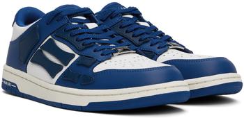 【AMIRI】White&Blue Shimmer Skel Top Low Sneakers White & Blue Shimmer Skel Top Low Sneakers by AMIRI on Sale