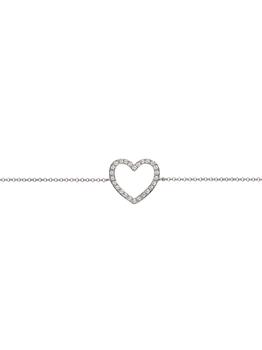 推荐14k White Gold Diamond Heart Bracelet商品