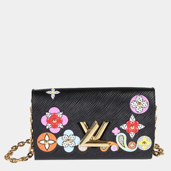 lv链条包, [二手商品] Louis Vuitton | Louis Vuitton Black Epi Leather Blooming Flowers Twist Wallet on Chain商品图片 