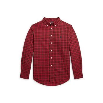 Ralph Lauren | Big Boys Plaid Cotton Poplin Shirt,商家Macy's,价格¥164