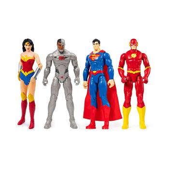 商品DC Comics | 12" Action Figure with Superman, the Flash, Wonder Woman and Cyborg, Pack of 4,商家Macy's,价格¥215图片