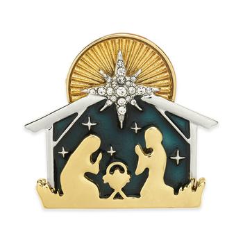 商品Gold-Tone Crystal & Epoxy Nativity Scene Pin, Created for Macy's图片