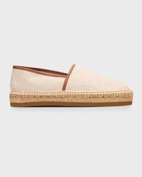 Moschino | Men's Canvas Jacquard Logo Espadrilles,商家Neiman Marcus,价格¥2906