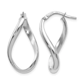 Diamond2Deal | 14K White Gold Polished Oval Shape Twisted Hoop Earrings,商家Premium Outlets,价格¥4267