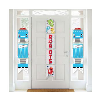 商品Big Dot of Happiness | Gear Up Robots - Hanging Vertical Paper Door Banners - Birthday Party or Baby Shower Wall Decoration Kit - Indoor Door Decor,商家Macy's,价格¥149图片