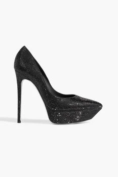 Rene Caovilla | Crystal-embellished satin platform pumps 3.5折