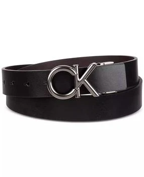 Calvin Klein | Men's Monogram Buckle Reversible Leather Belt,商家Macy's,价格¥246