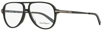 推荐Salvatore Ferragamo Men's Pilot Eyeglasses SF2855 001 Shiny/Matte Black 57mm商品