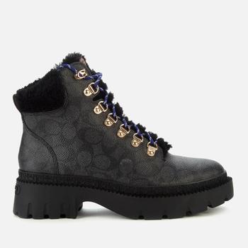 推荐Coach Women's Janel Coated Canvas Hiking Style Boots商品