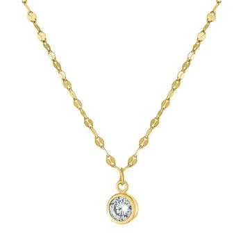 Giani Bernini | Cubic Zirconia Bezel Solitaire Pendant Necklace in 18k Gold-Plated Sterling Silver, 16" + 2" extender, Created for Macy's 独家减免邮费