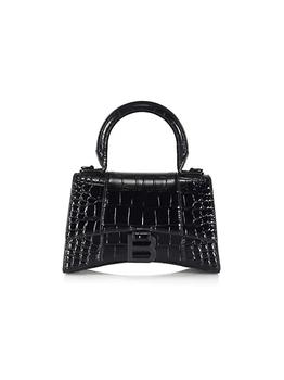 巴黎世家沙漏包怎么选, Balenciaga | XS Hourglass Croc-Embossed Leather Top Handle Bag商品图片 