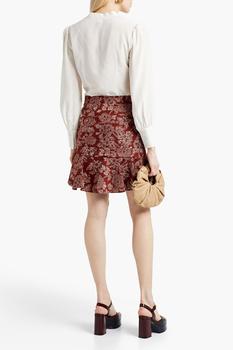 推荐Lyndsay wrap-effect floral-print stretch-cotton poplin mini skirt商品