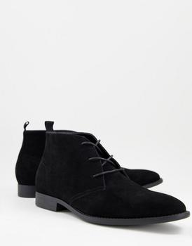 ASOS | ASOS DESIGN chukka boots in black faux suede商品图片,