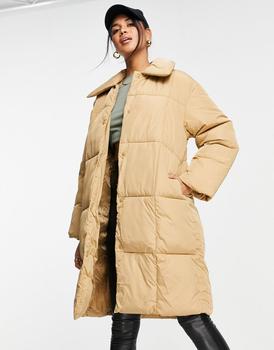 商品Whistles longline puffer coat with collar in camel图片