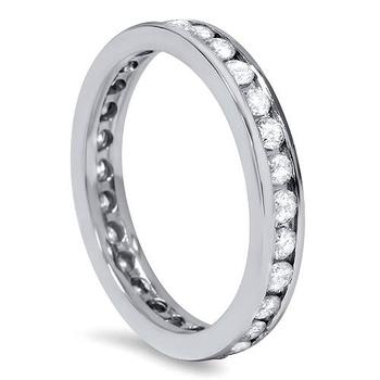 商品1ct Diamond Wedding Eternity Stackable 14K Ring New White Gold图片