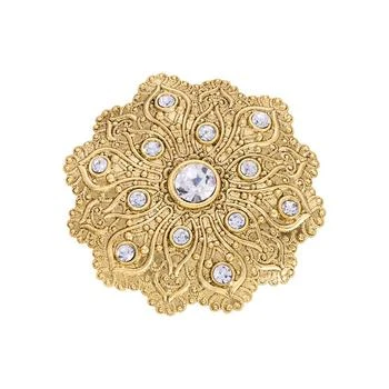 2028 | Crystal Gold-Tone Flower Brooch,商家Macy's,价格¥366