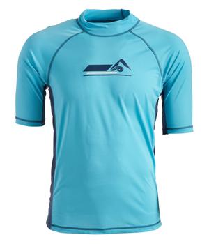 推荐Men's Fiji UPF 50+ Short Sleeve Sun Protective Rashguard Swim Shirt商品