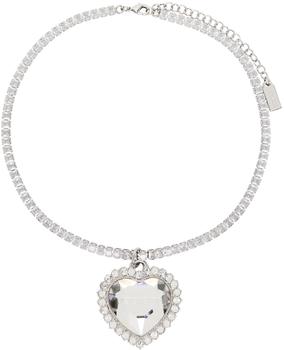 商品Vetements | 银色 & 白色 Crystal Heart 项链,商家SSENSE CN,价格¥6767图片