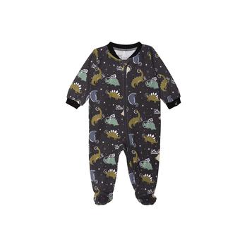 商品Baby Boy Organic Cotton One Piece Printed Pajama Black Astro Dinosaur - Infant图片