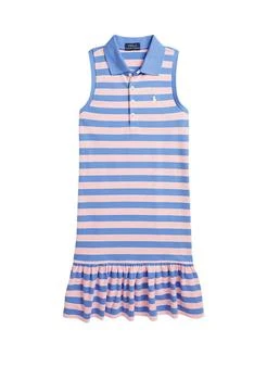 推荐Lauren Childrenswear Girls 7 16 Striped Stretch Mesh Polo Dress商品