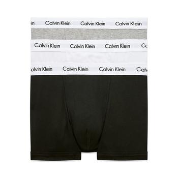 ck内裤男推荐, Calvin Klein | Calvin Klein Low Rise Cotton Stretch Trunks - Black/White/Grey商品图片 