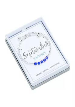 商品Belk | Lab Created Silver Tone Five Bead Faux Sapphire Bracelet,商家Belk,价格¥74图片