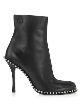 Alexander Wang | Nova 105MM Bead-Adorned Leather Ankle Boots 