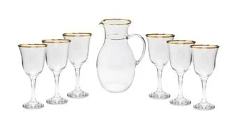 Classic Touch Decor | 7 Piece Drinkware Set with Gold Rim Design,商家Premium Outlets,价格¥752