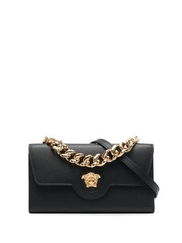 范思哲女包是什么牌子, Versace | Versace Women's  Black Leather Shoulder Bag商品图片 9.8折