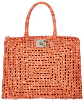 旅行菲拉格慕包, Salvatore Ferragamo | Salvatore Ferragamo Studio Box Handcrafted Raffia Satchel商品图片 7.9折