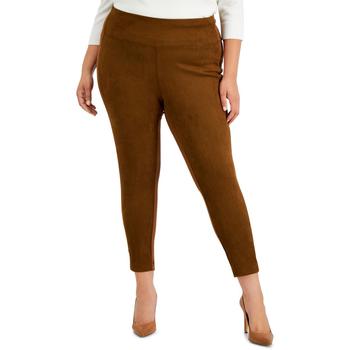 Calvin Klein | Calvin Klein Womens Plus Faux Suede Pull On Leggings商品图片,4.5折×额外9折, 额外九折