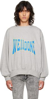 商品We11done | Gray Unbalanced Sweatshirt,商家SSENSE,价格¥690图片