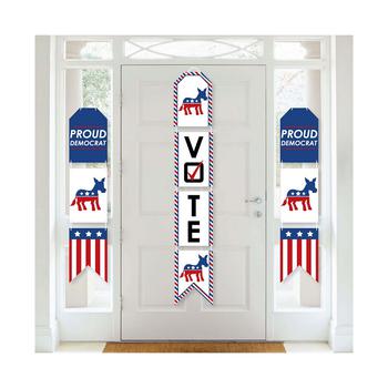 商品Democrat Election - Hanging Vertical Paper Door Banners - Democratic Political Party Wall Decoration Kit - Indoor Door Decor图片