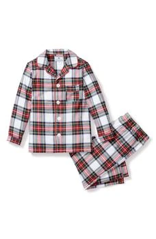 Petite Plume | Kids' Balmoral Tartan Plaid Two-Piece Cotton Blend Pajamas,商家Nordstrom Rack,价格¥191