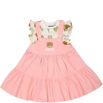 Moschino | Multicolor Suit For Baby Girl With Teddy Bear And Logo,商家Italist,价格¥1286