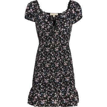 推荐Madden Girl Women's Smocked Floral Print Short Sleeve Ruffled Mini Dress商品