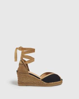 CASTAÑER, Castaner | Castaner Bendra Espadrilles - 7cm - Black/Gold商品图片 