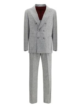Brunello Cucinelli | Brunello Cucinelli Wool Blend Double-Breasted Suit,商家Baltini,价格¥28609