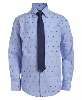 Tommy Hilfiger | 2-Pc. All-Over Dot Print Shirt & Tie Set, Big Boys,商家Macy's,价格¥235