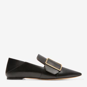 推荐NEW Bally Hamelia Ladies Black Calf Leather Flat Pumps商品