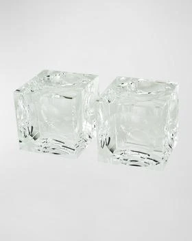 Tizo | Clear Crystal Square Cube W/Moon Shaped-Cut  Bookend Pair,商家Neiman Marcus,价格¥1642