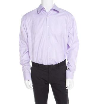 推荐Boss By Hugo Boss Purple Striped Two Ply Regular Fit Shirt 2XL (EU 45)商品