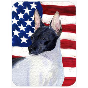 商品Caroline's Treasures | SS4054LCB USA American Flag With Rat Terrier Glass Cutting Board L,商家Verishop,价格¥248图片