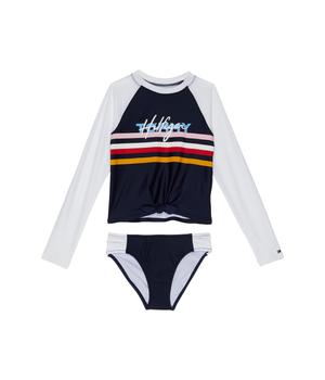 Tommy Hilfiger | Exploded Global Logo One-Piece Swimsuit (Big Kids)商品图片,5.1折