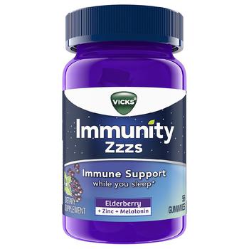 商品Vicks | Zzzs Immune Support Gummies Elderberry,商家Walgreens,价格¥194图片